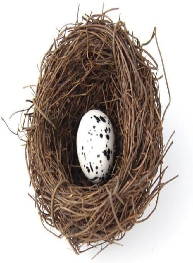 aoukoslt A Set Artificial Bird Nest, Bird Nest with Artificial Bird Eggs, Country Style Simulation Twig Nest for Handmade Easter Rattan Nest Easter Supplies Birdcage Accessories（2.36in） - Image 1